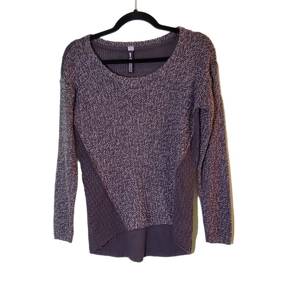 Design Lab by Lord & Taylor Gray Heathered Mixed Knit Pullover Sweater Size XS - Picture 1 of 10